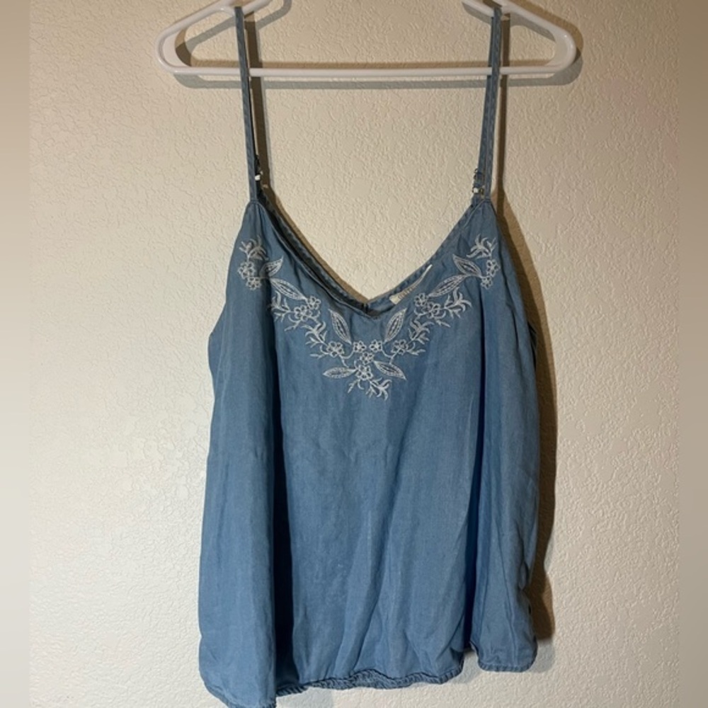 Blue Embroidery Cami